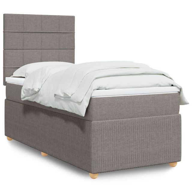 vidaXL Boxspringbett, Boxspringbett mit Matratze Taupe 90x190 cm Stoff günstig online kaufen