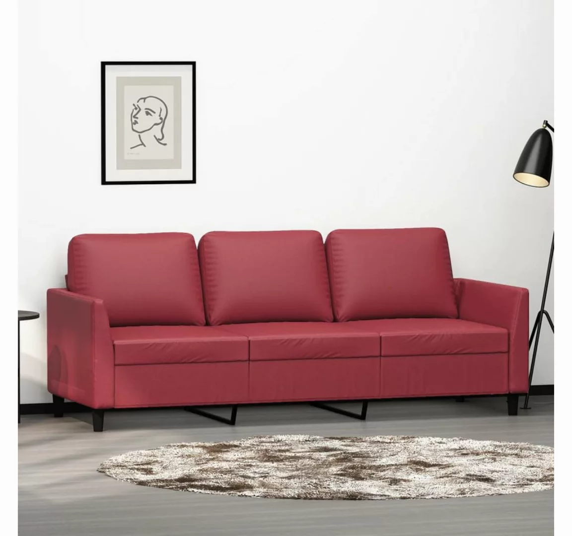 vidaXL Sofa, 3-Sitzer-Sofa Weinrot 180 cm Kunstleder günstig online kaufen