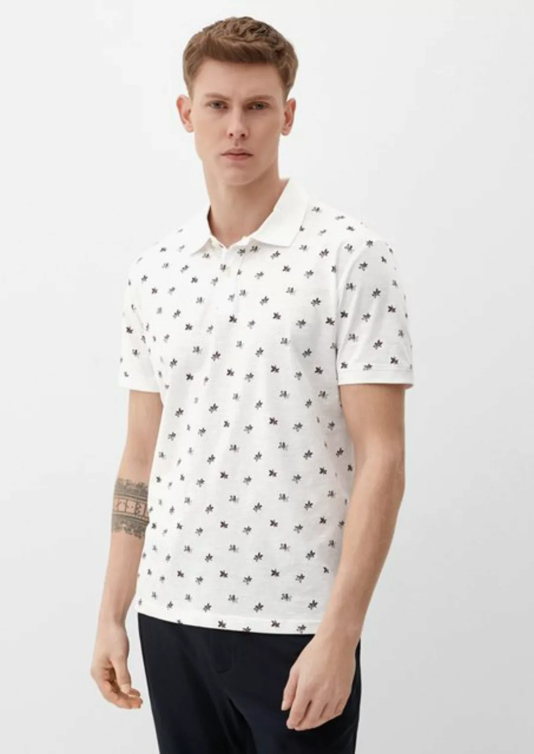 s.Oliver Poloshirt Poloshirt mit Allover-Print günstig online kaufen