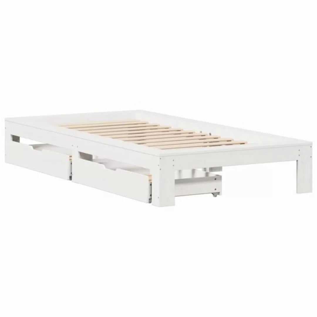 vidaXL Bett Massivholzbett ohne Matratze Weiß 90x190 cm Kiefernholz günstig online kaufen