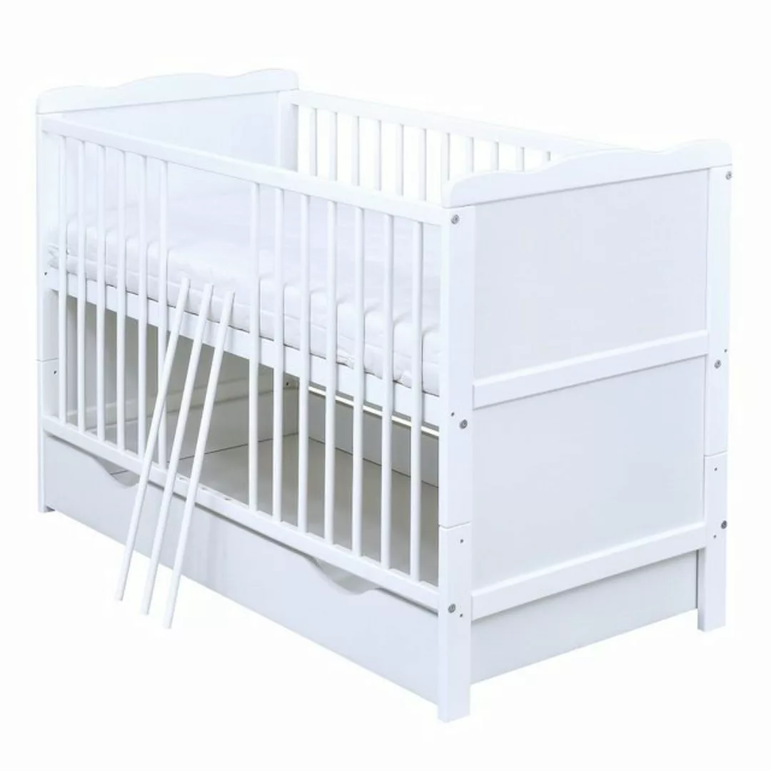 Baby-Delux Babybett Jack Bettkasten, Kinderbett Gitterbett 140x70 weiß mit günstig online kaufen