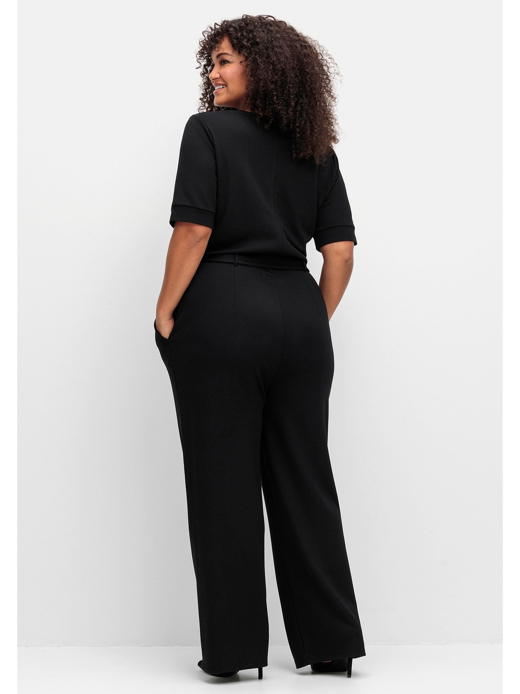 sheego by Joe Browns Jumpsuit "Große Größen", mit Bindegürtel und weitem Be günstig online kaufen