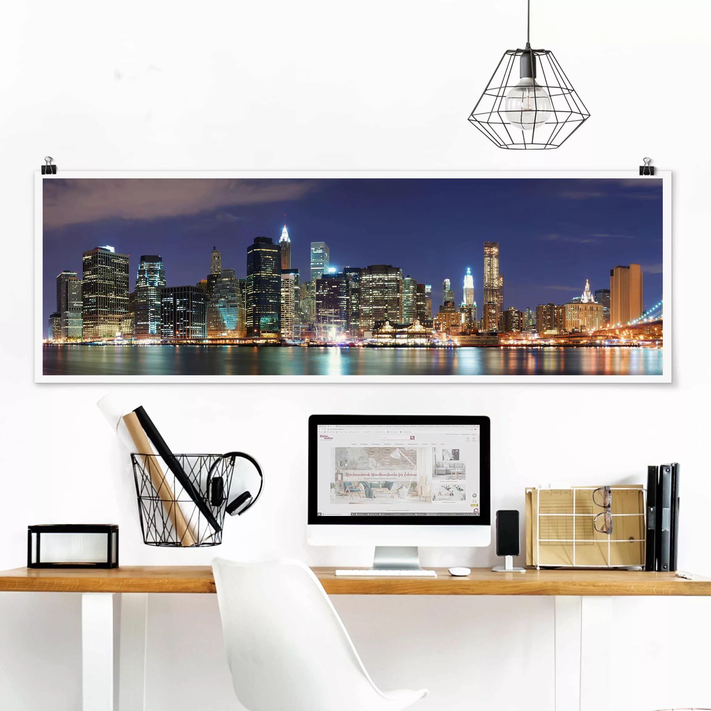 Panorama Poster Architektur & Skyline Manhattan in New York City günstig online kaufen