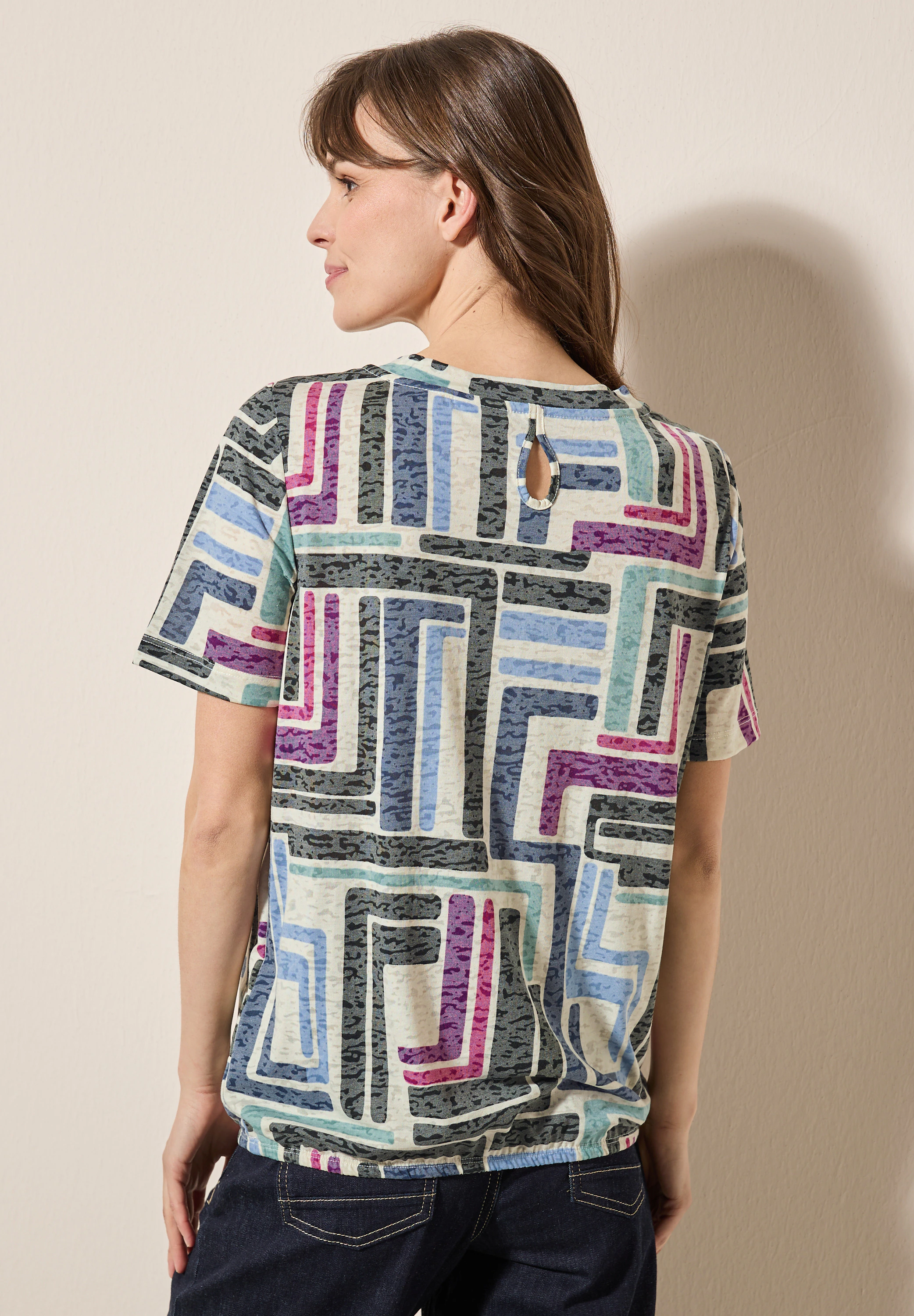 Cecil T-Shirt, mit Print und Burn-Out-Optik günstig online kaufen