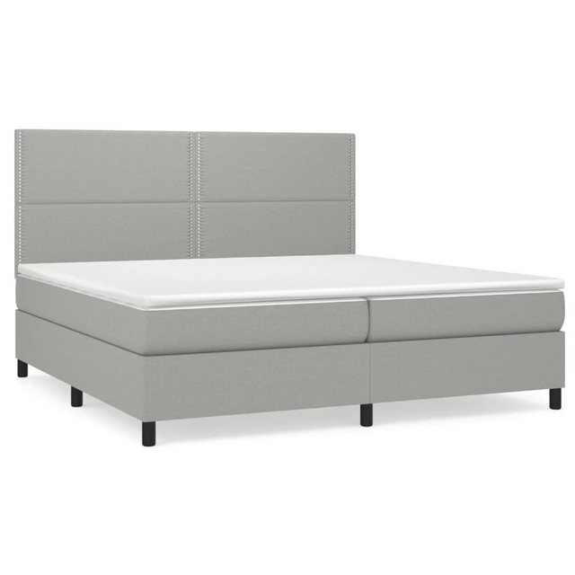 vidaXL Bettgestell Boxspringbett mit Matratze Hellgrau 200x200 cm Stoff Bet günstig online kaufen