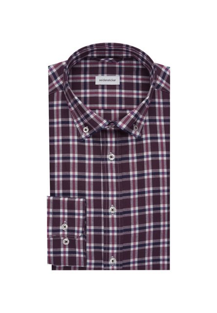 seidensticker Flanellhemd Slim Slim Langarm Button-Down-Kragen Karo günstig online kaufen