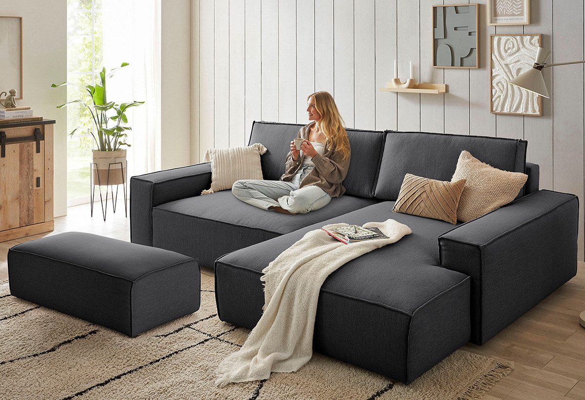 Home affaire Polsterecke "NEU: SHERWOOD XXL tief, L-Form mit Schlaffunktion günstig online kaufen