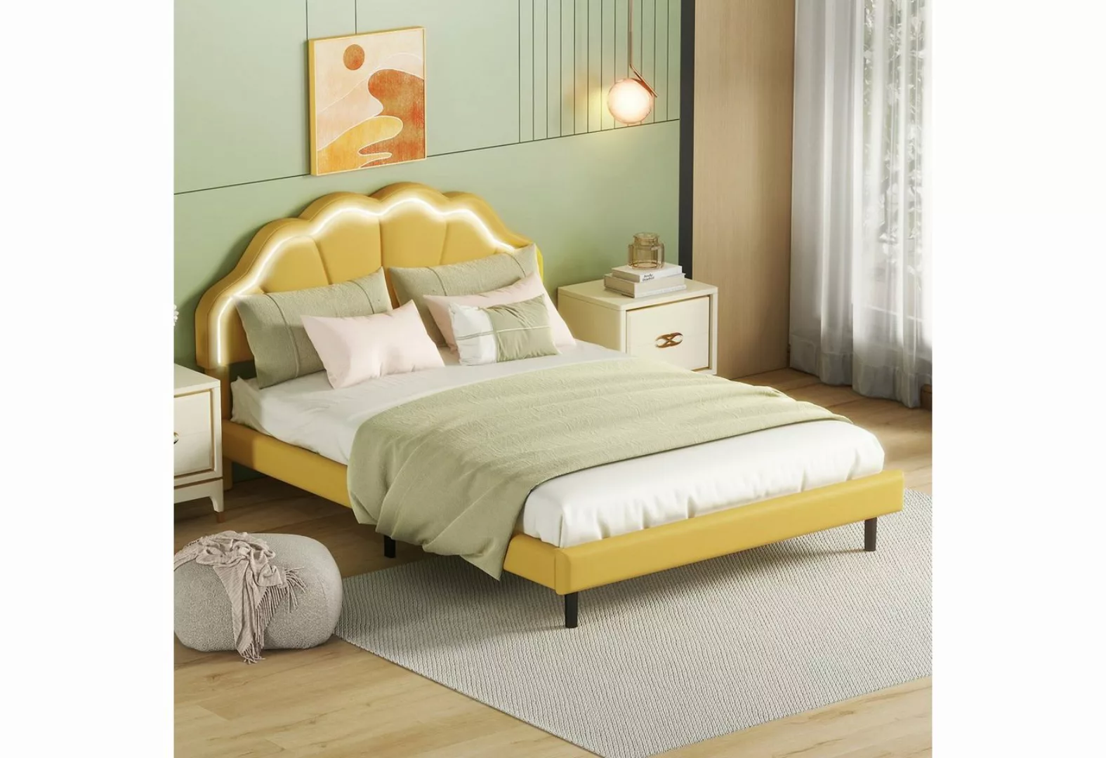 REDOM Polsterbett 140*200cm Doppelbett Funktionsbett Bett (flächiges Doppel günstig online kaufen