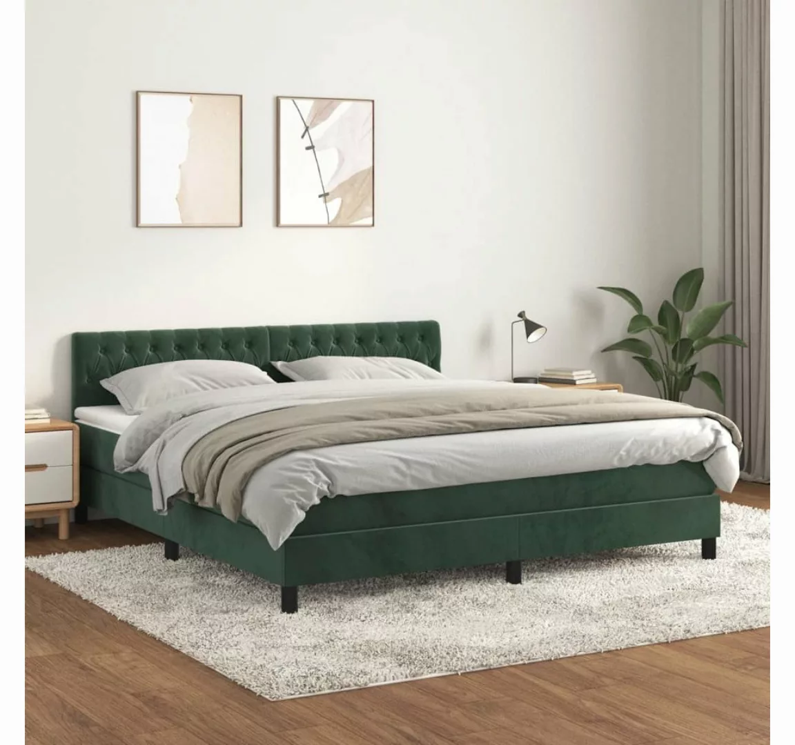 vidaXL Boxspringbett Bett Boxspringbett mit Matratze Samt (180 x 200 cm, Gr günstig online kaufen