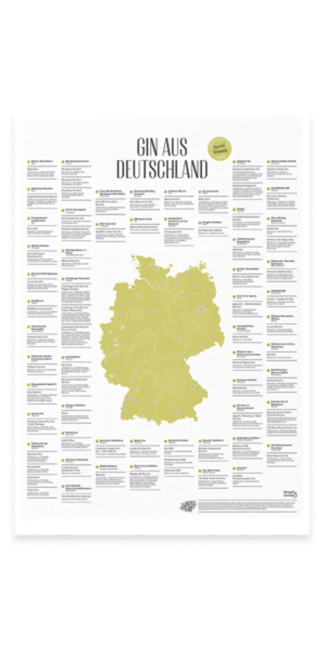Gin Landkarte, Gin Aus Deutschland, Gin Empfehlung, Als Poster günstig online kaufen