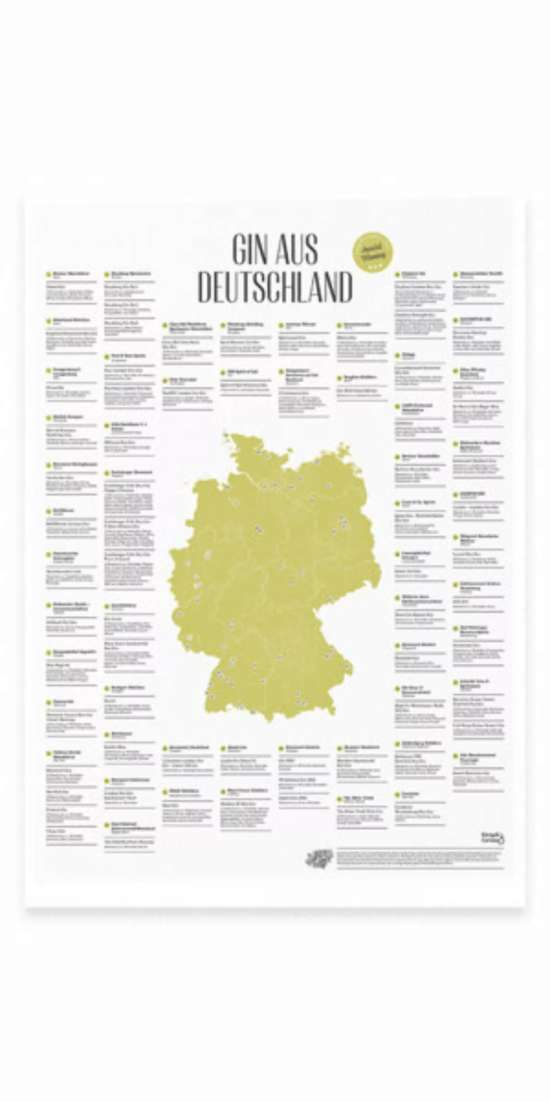 Gin Landkarte, Gin Aus Deutschland, Gin Empfehlung, Als Poster günstig online kaufen