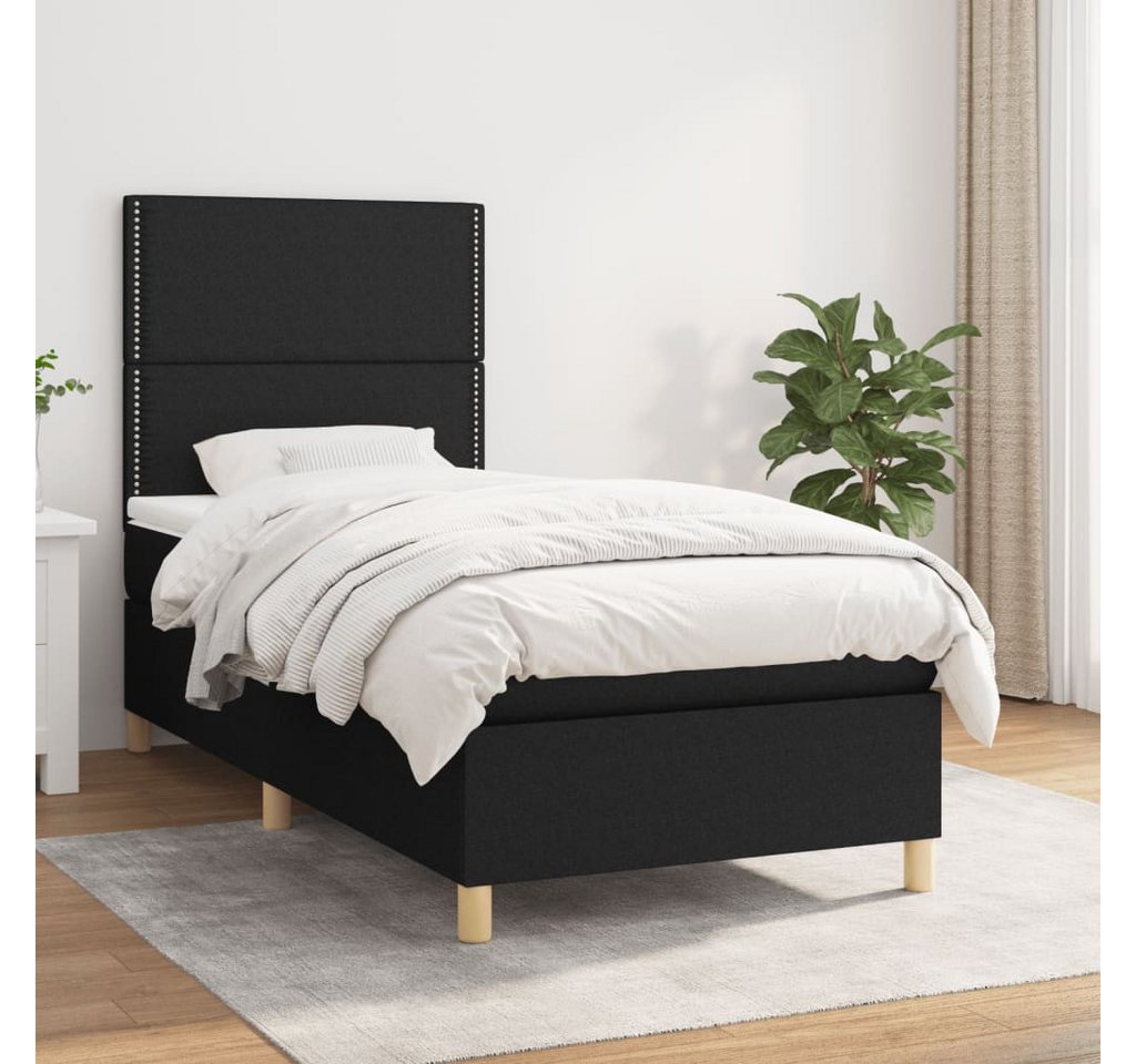 vidaXL Boxspringbett Boxspringbett mit Matratze Schwarz 80x200 cm Stoff Bet günstig online kaufen