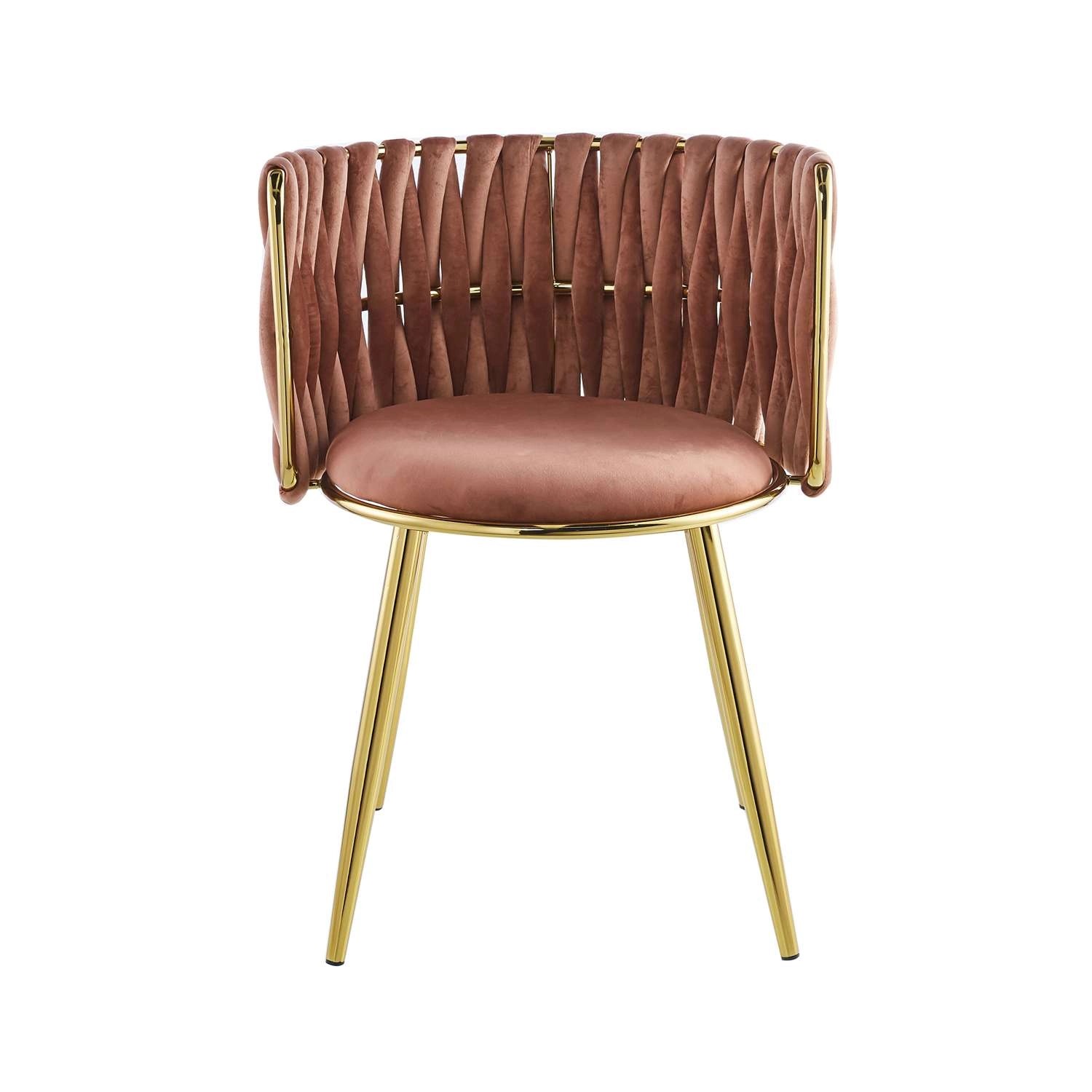 MeGusta Moderner Stuhl 2er-Set Rosa Polsterstuhl Esszimmerstuhl mit Armlehn günstig online kaufen
