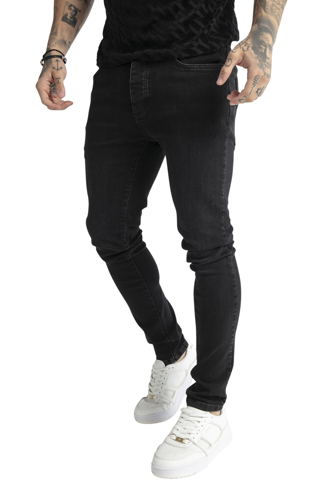 SikSilk Herren Jeans MESSI X SIKSILK EMBROIDERED SLIM FIT DENIMS SS-21695 W günstig online kaufen