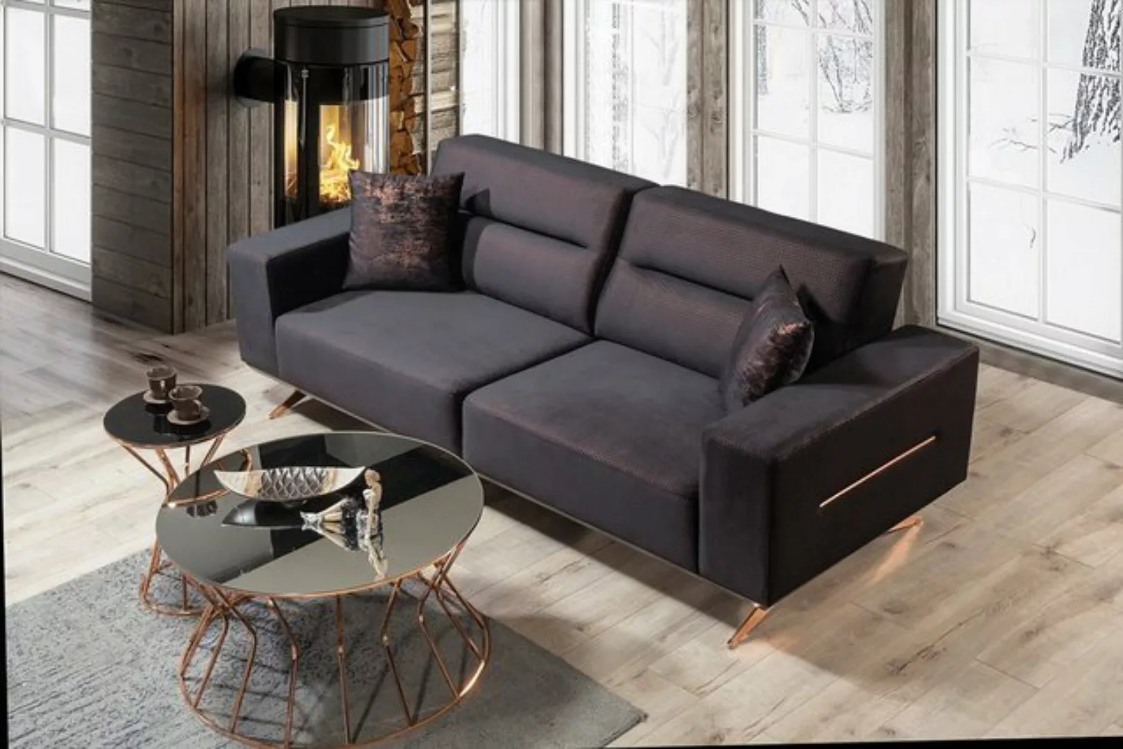 Villa Möbel Sofa Soprano, 1 Stk. 3-Sitzer, Qualtiy made in TURKEY, Sitztief günstig online kaufen