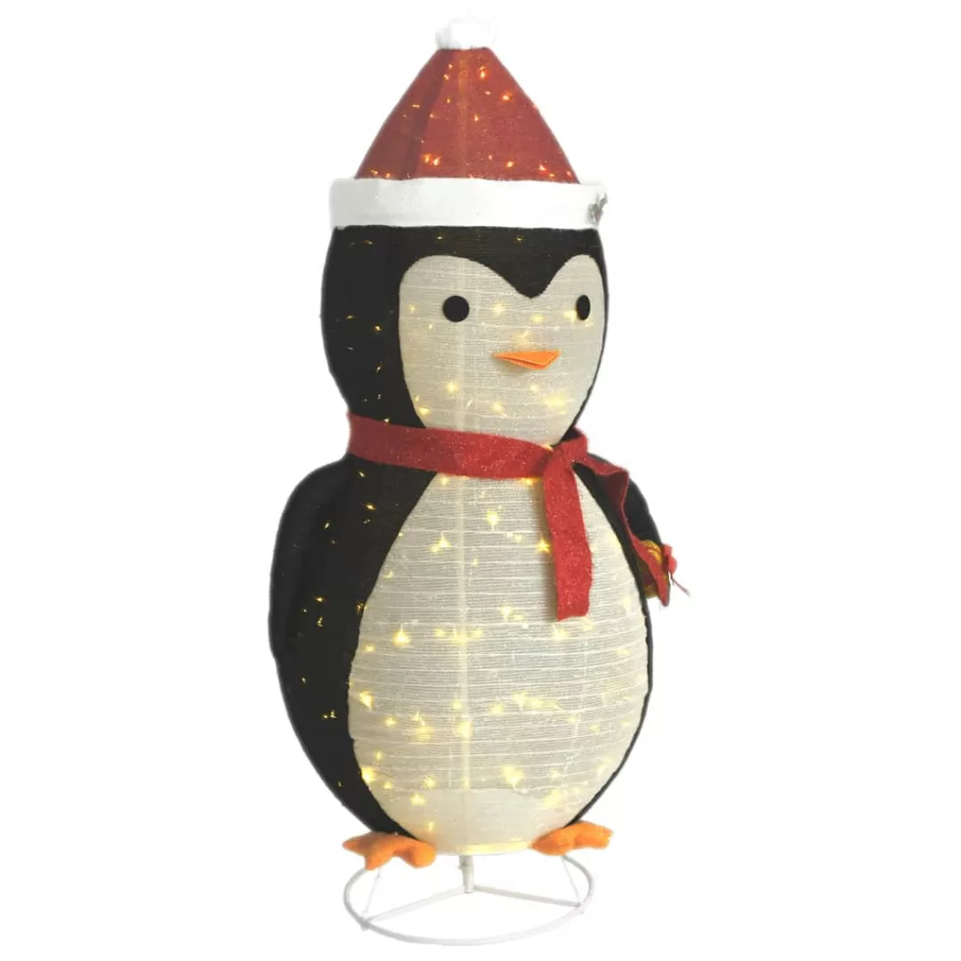 Vidaxl Weihnachtsdekoration Pinguin-figur Led Luxus-gewebe 180 Cm günstig online kaufen