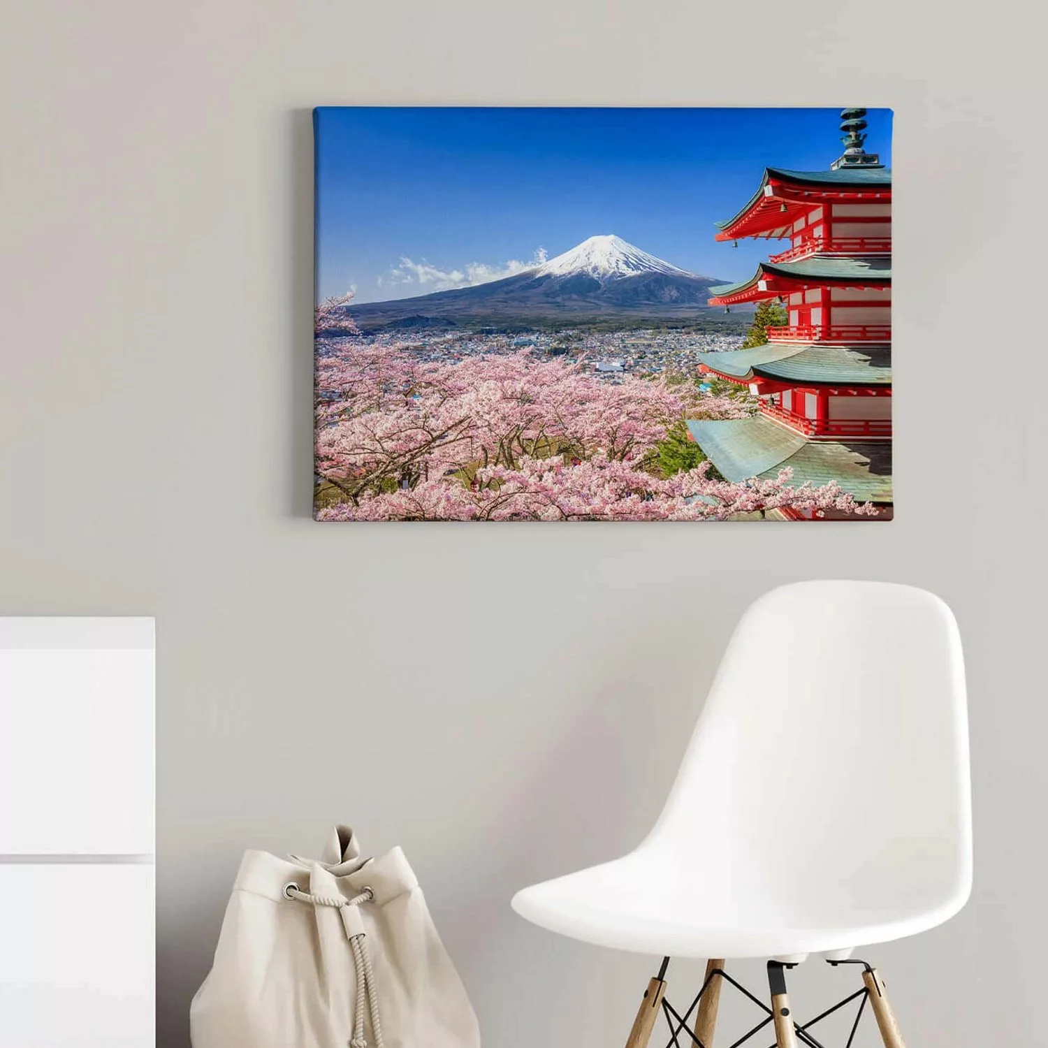 Bricoflor Wandbild Mit Japan Motiv Leinwand Bild Japanische Kirschblüte Woh günstig online kaufen