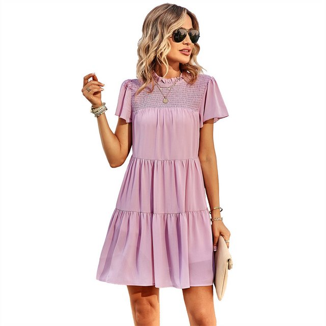 RUZU UG Strandkleid Temperament Taille schlankmachendes Kleid im Girly-Stil günstig online kaufen