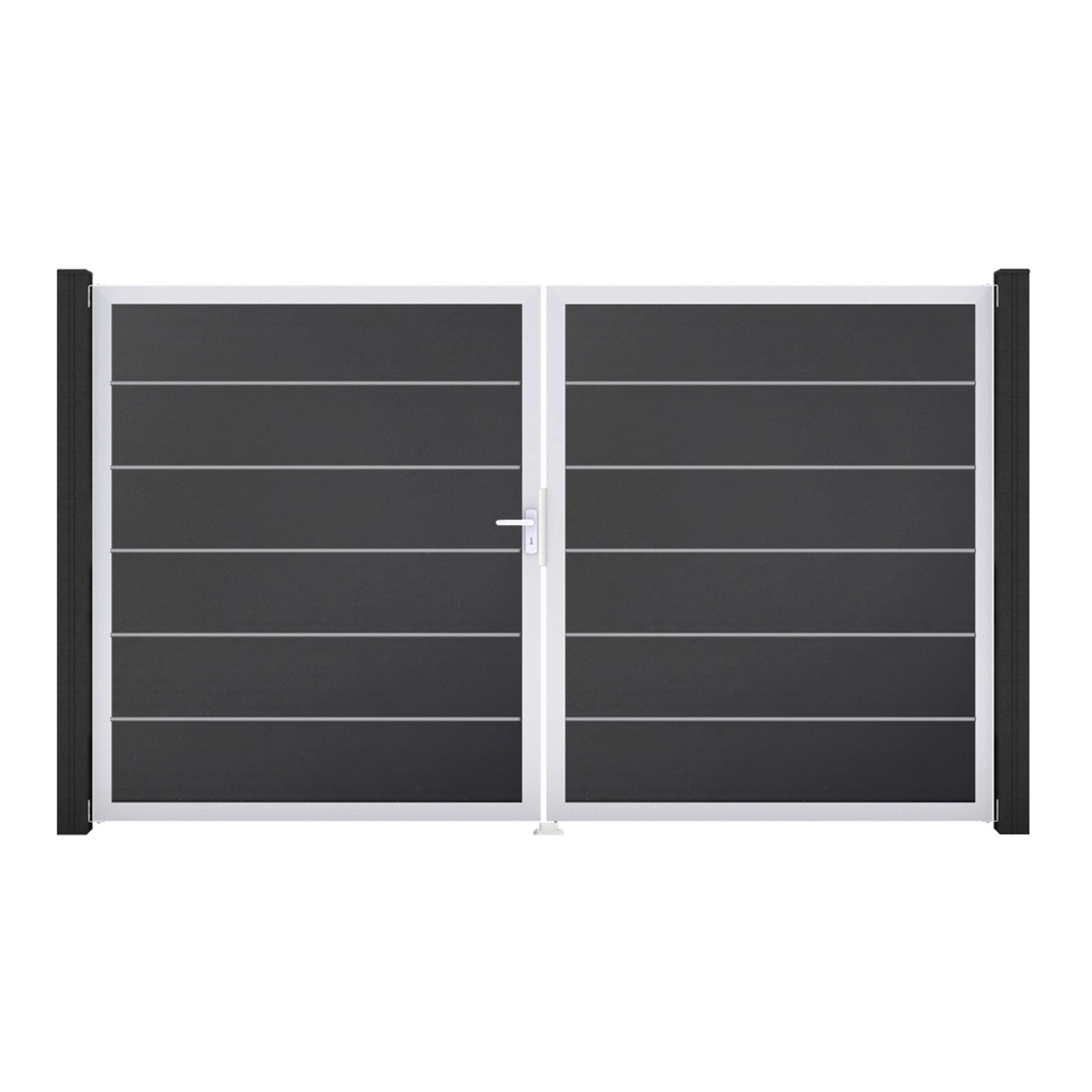 GroJa Tor 2-flg. Basicline Premium Anthrazit EV1 306 cm x 180 cm DIN Links günstig online kaufen