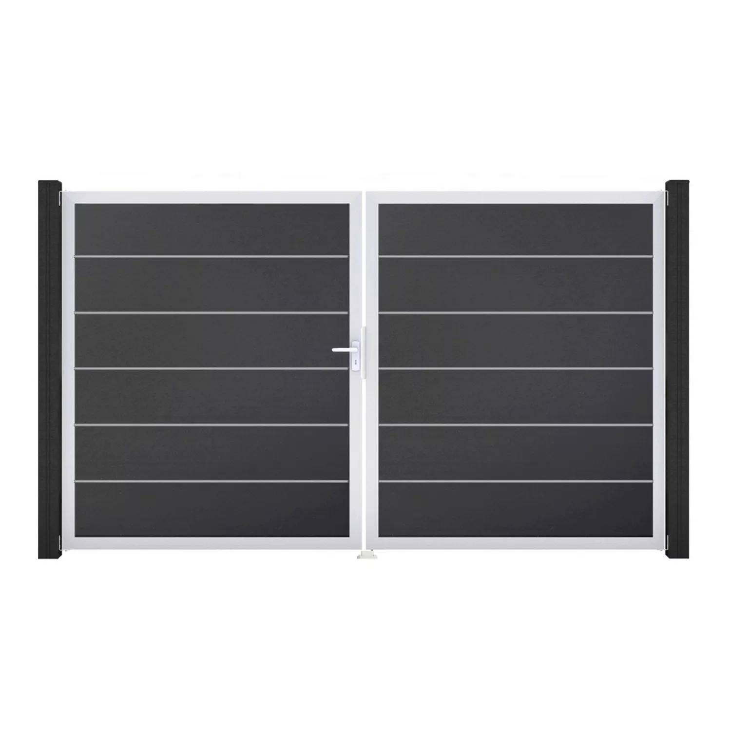 GroJa Tor 2-flg. Basicline Premium Anthrazit EV1 306 cm x 180 cm DIN Links günstig online kaufen