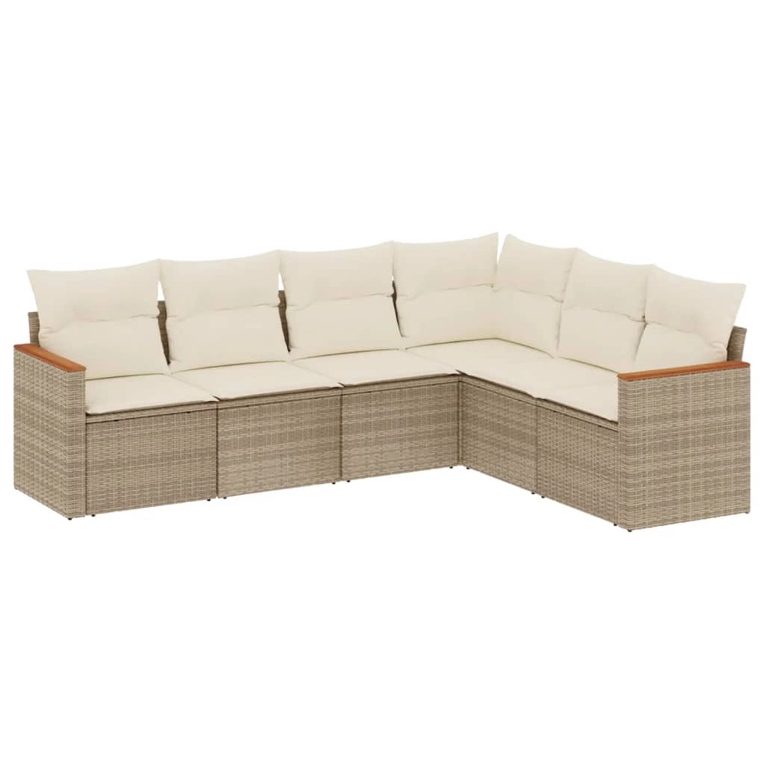 vidaXL 6-tlg Garten-Sofagarnitur mit Kissen Beige Poly Rattan Modell 116 günstig online kaufen