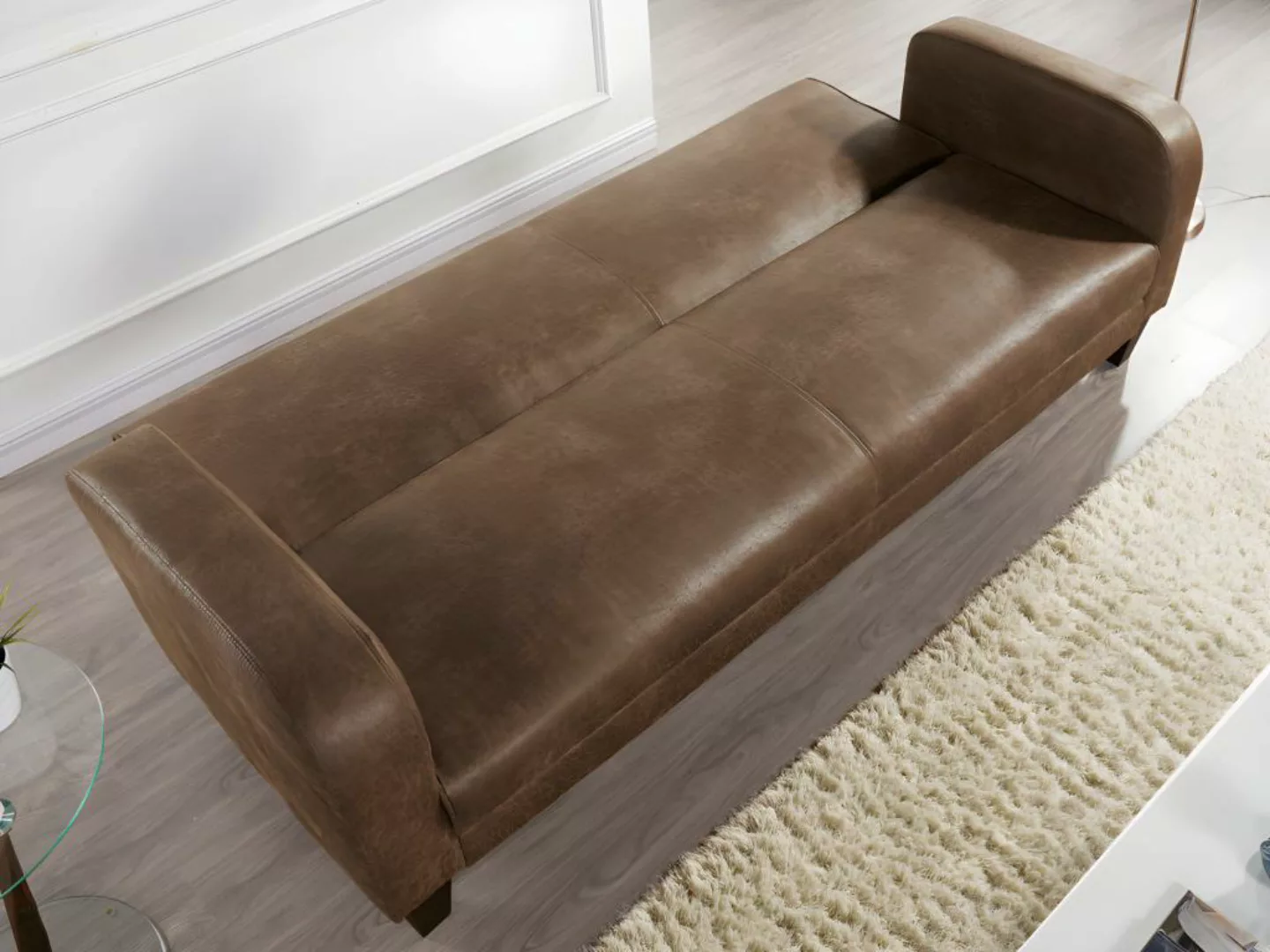 Schlafsofa 3-Sitzer - Vintage Look - INICIO günstig online kaufen