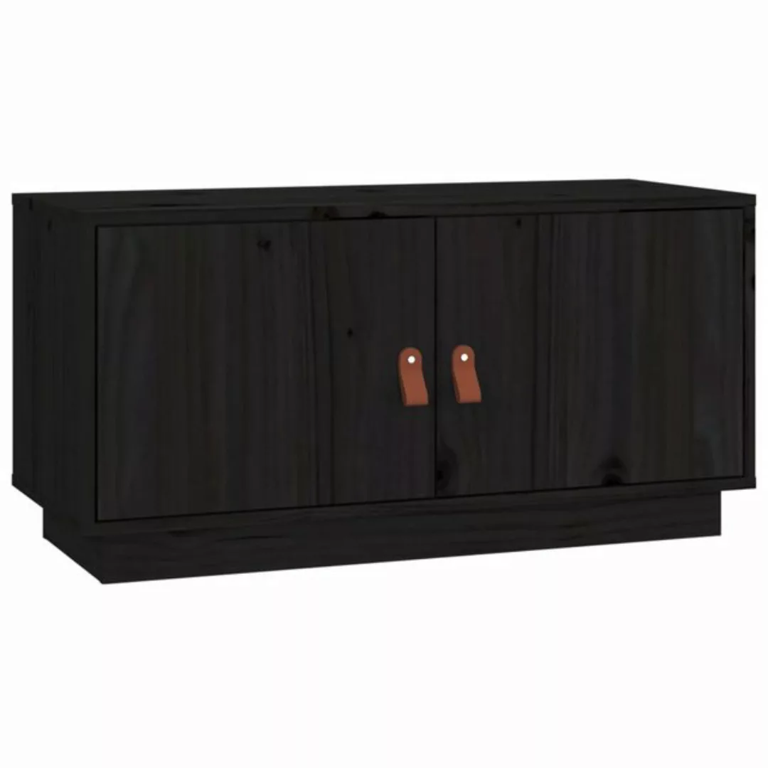 vidaXL TV-Schrank TV-Schrank Schwarz 80x34x40 cm Massivholz Kiefer (1-St) günstig online kaufen