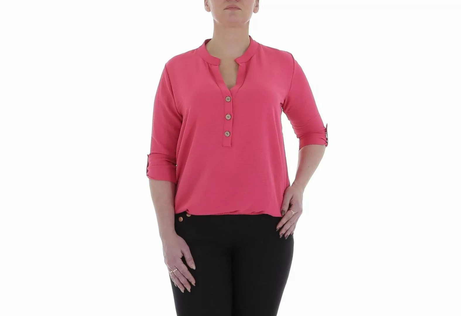 Ital-Design Crinklebluse Damen Elegant (85915886) Bluse in Pink günstig online kaufen