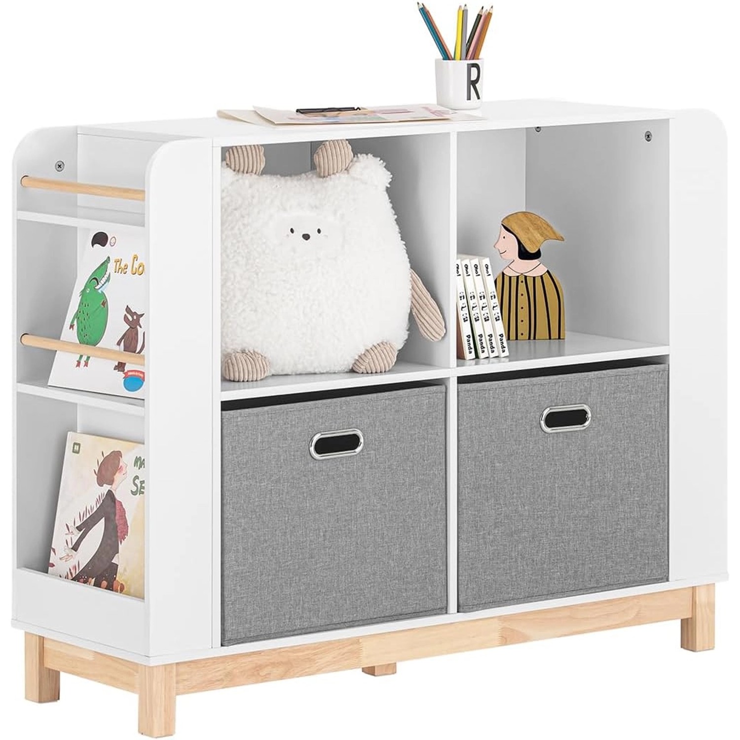 SoBuy Kinderregal Bücherregal Kinderzimmer Aufbewahrungsregal Weiß KMB85-W günstig online kaufen