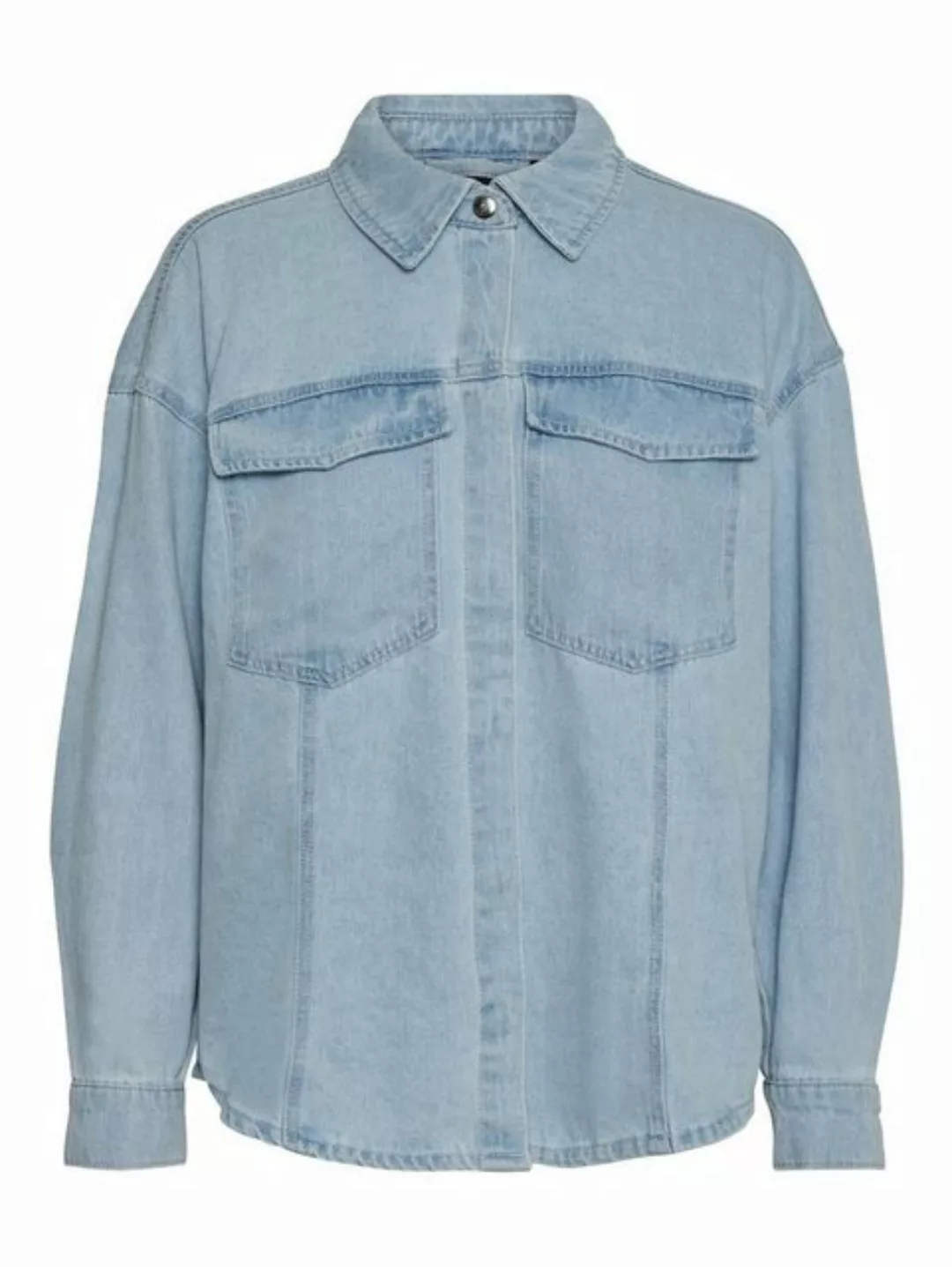 Vero Moda Blusenshirt Oversized Denim Bluse Jeans Hemd VMPALOMA 4857 in Bla günstig online kaufen