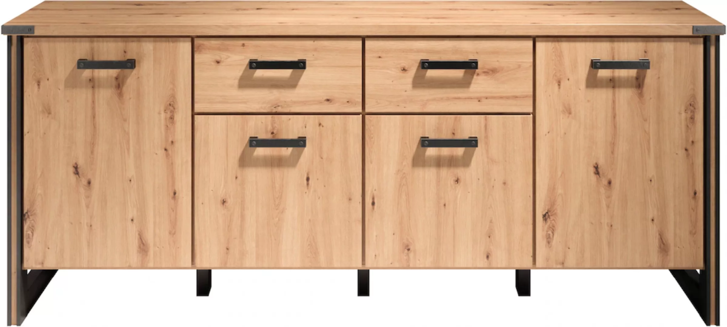 Home affaire Sideboard "Mia", (1 St.), Echtholzoptik, Eiche, 207 cm breiter günstig online kaufen