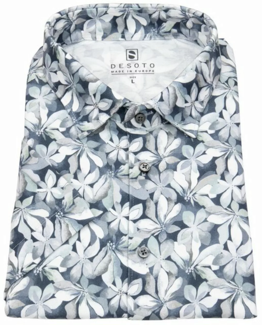 Desoto Short Sleeve Jersey Hemd Druck Beige - Größe L günstig online kaufen