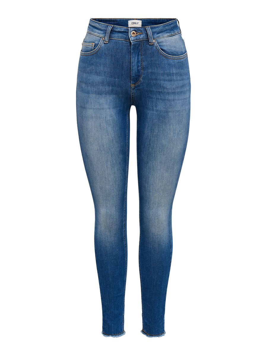 Only Blush Life Mid Skinny Ankle Raw Rea811 Jeans XL Dark Blue Denim günstig online kaufen