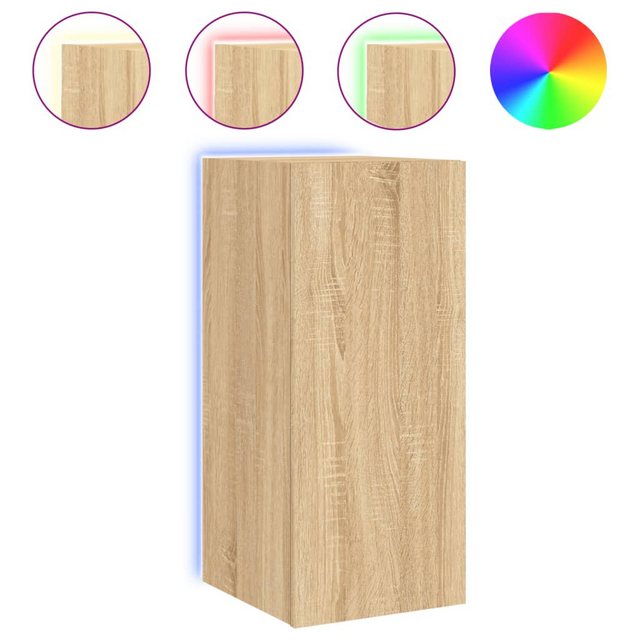 vidaXL TV-Schrank TV-Wandschrank mit LED-Leuchten Sonoma-Eiche 30,5x35x70 c günstig online kaufen