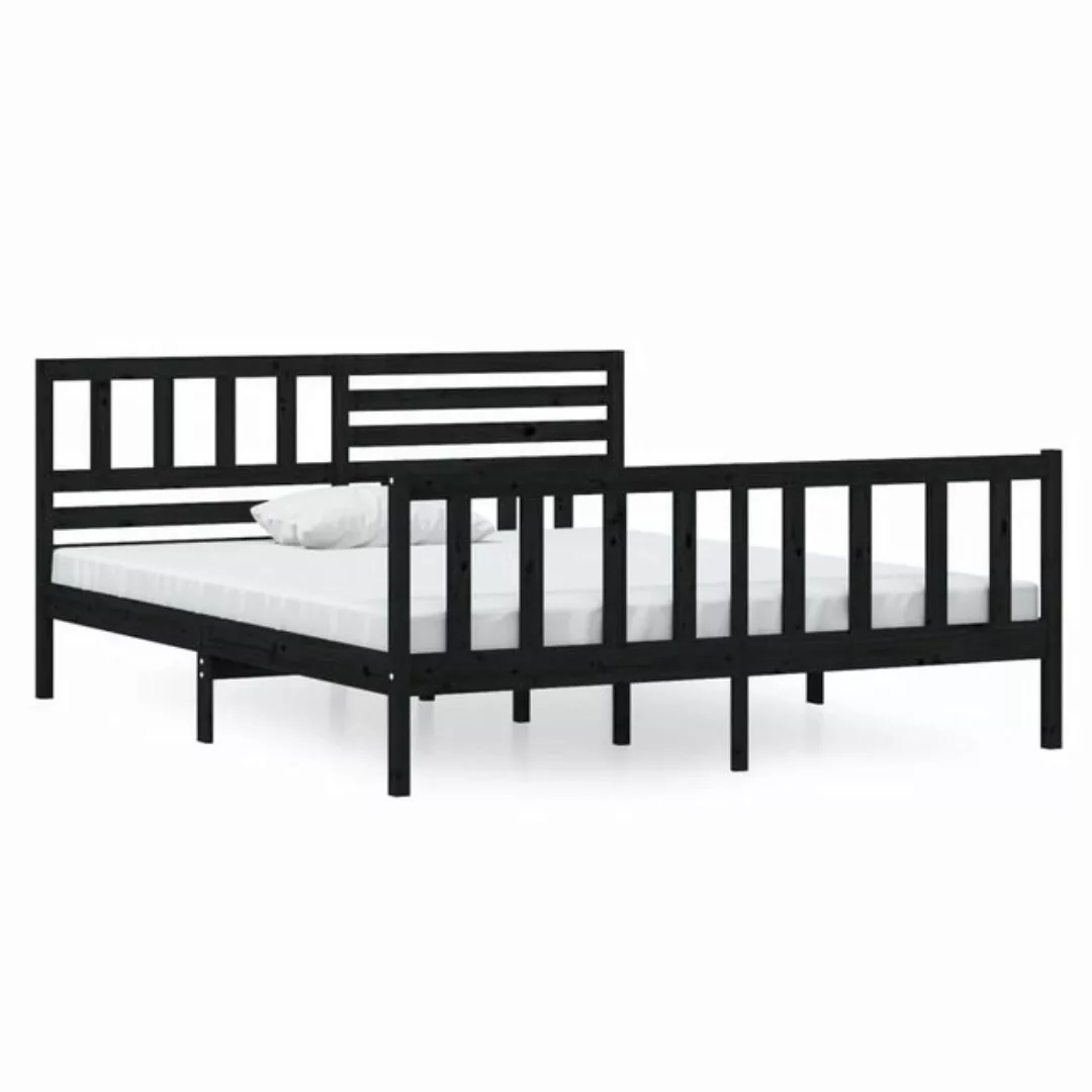 furnicato Bett Massivholzbett Schwarz 140x190 cm günstig online kaufen