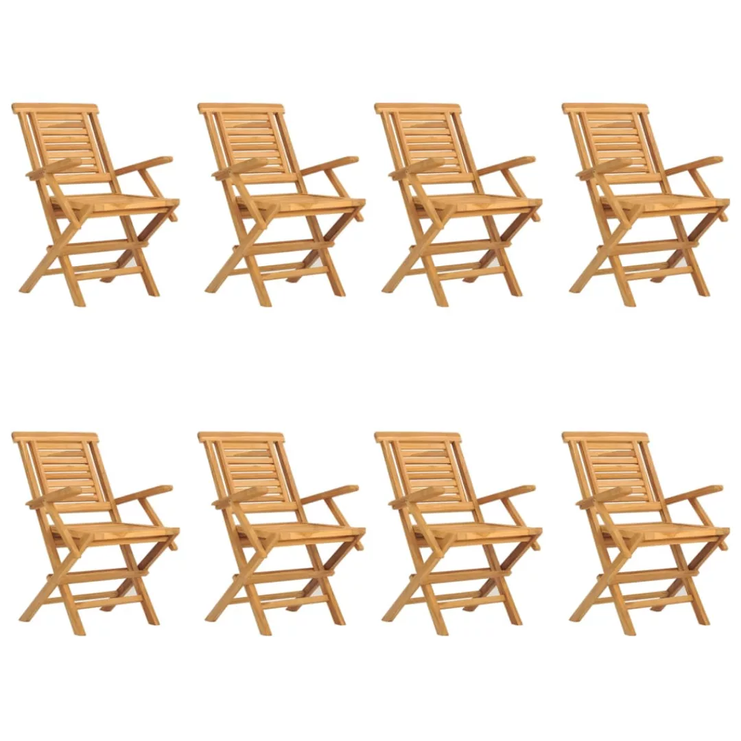 Vidaxl Gartenstühle 8 Stk. Klappbar 56x63x90 Cm Massivholz Teak günstig online kaufen