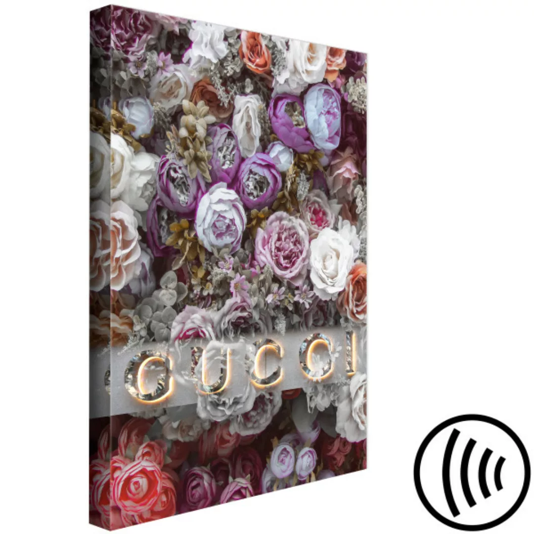 Bild auf Leinwand Gucci and Roses (1 Part) Vertical XXL günstig online kaufen