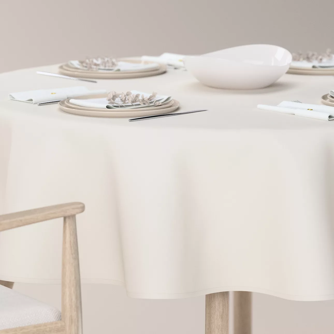 Runde Tischdecke, weiß, Vintage 70's (139-00) günstig online kaufen