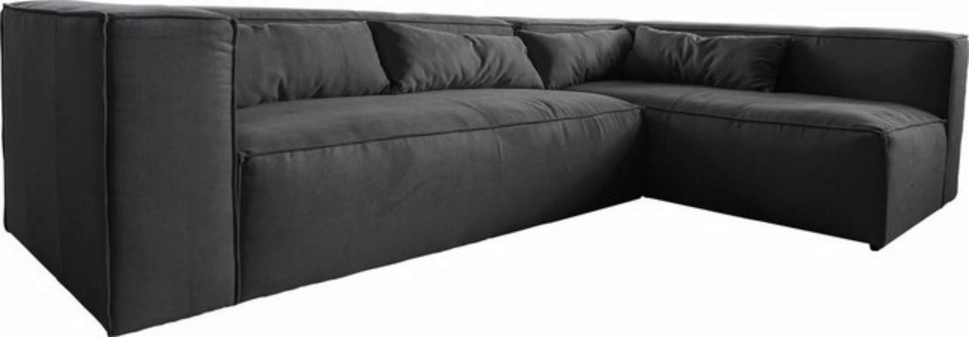 DELIFE Ecksofa Brom, Graphite 267x173 cm Ottomane variabel Ecksofa günstig online kaufen