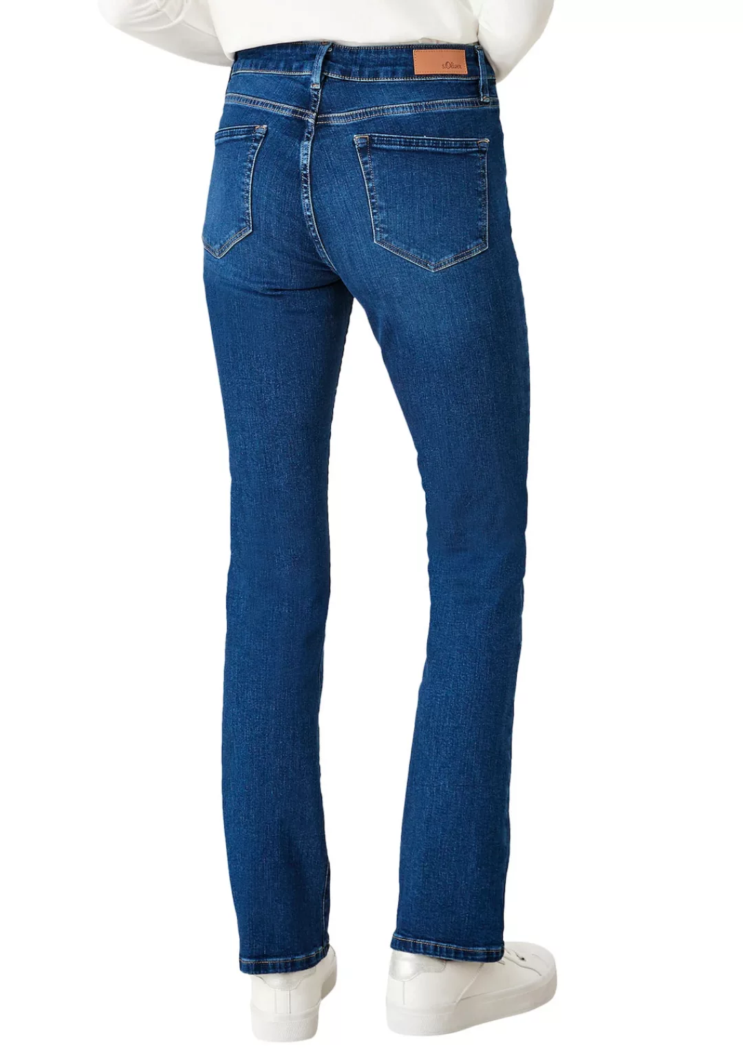 s.Oliver Bootcut-Jeans "BEVERLY", in Stretch-Qualität, mit Nieten an den Ta günstig online kaufen