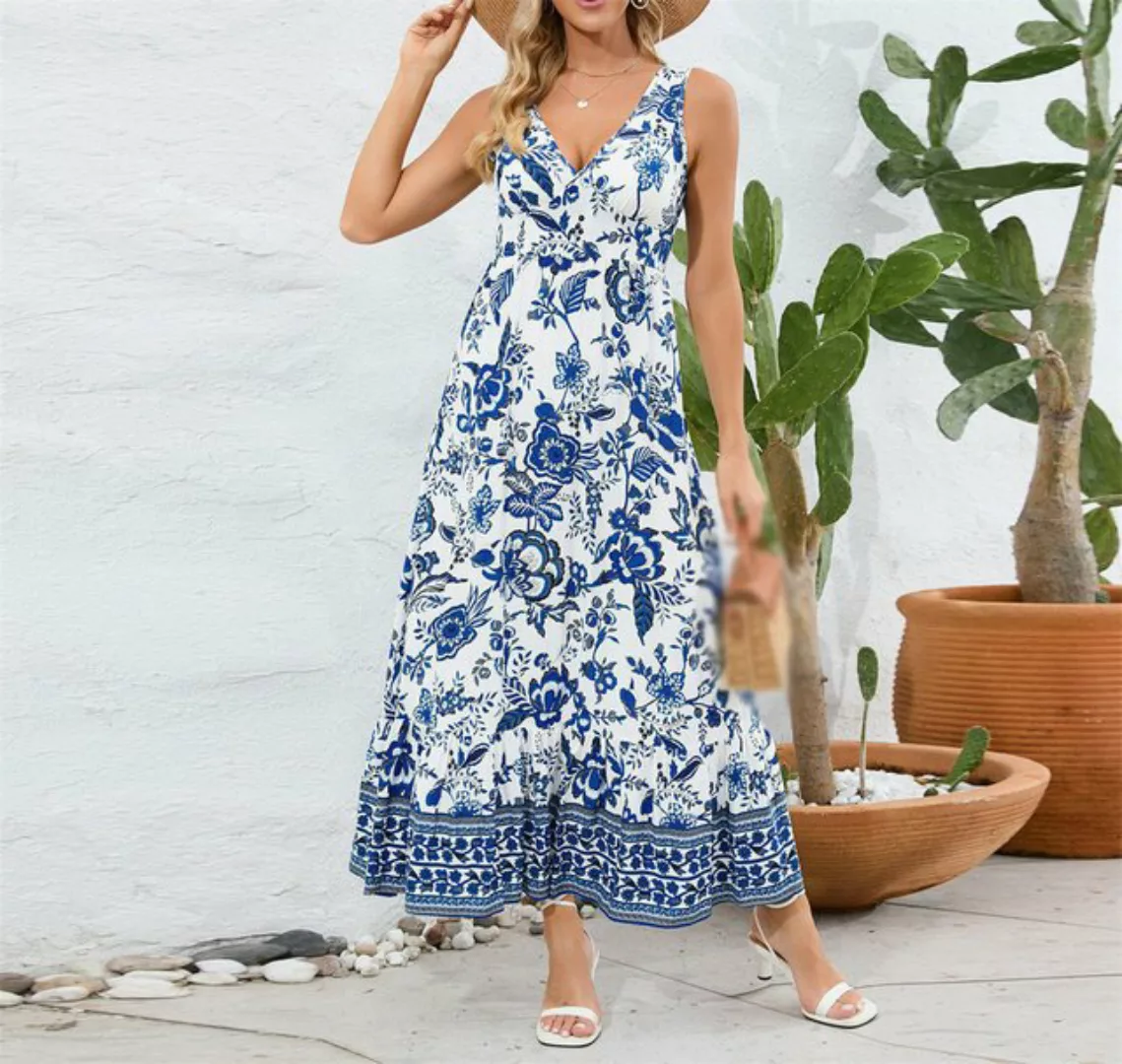 AFAZ New Trading UG Sommerkleid Damen Sommerkleid Neckholder Ärmellos A-Lin günstig online kaufen