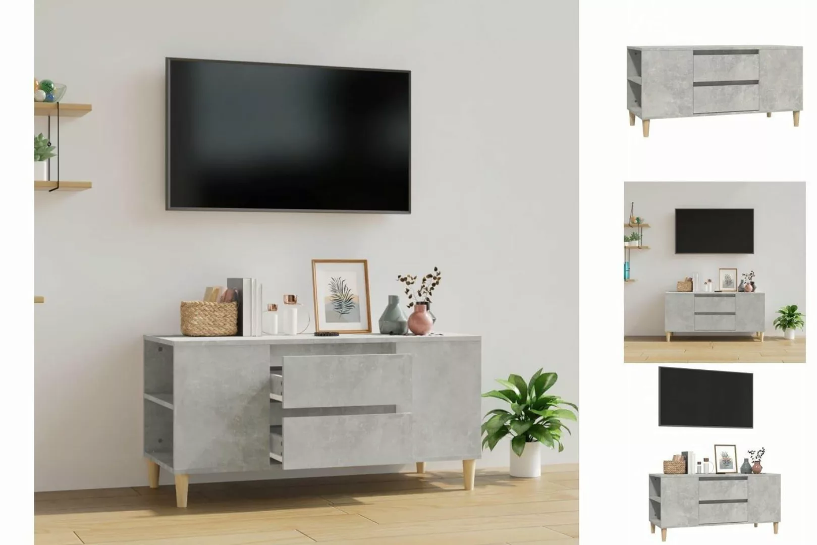 vidaXL TV-Schrank TV-Schrank Betongrau 102x44,5x50 cm Holzwerkstoff TV-Lowb günstig online kaufen