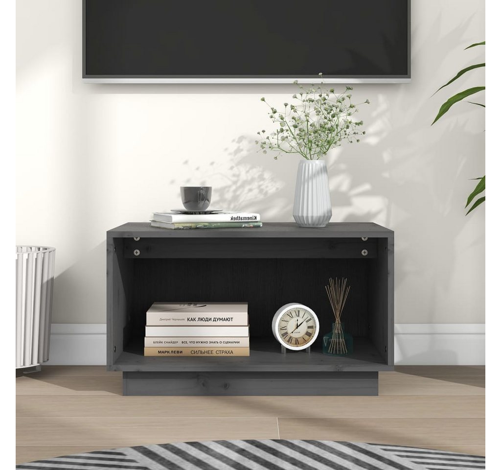 vidaXL TV-Schrank TV-Schrank Grau 60x35x35 cm Massivholz Kiefer Lowboard günstig online kaufen