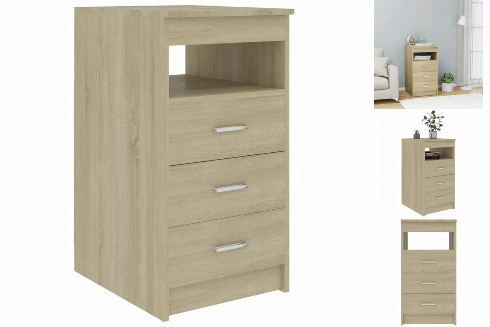 vidaXL Aktenschrank Sideboard mit Schubladen Sonoma-Eiche 405076 cm Spanpla günstig online kaufen