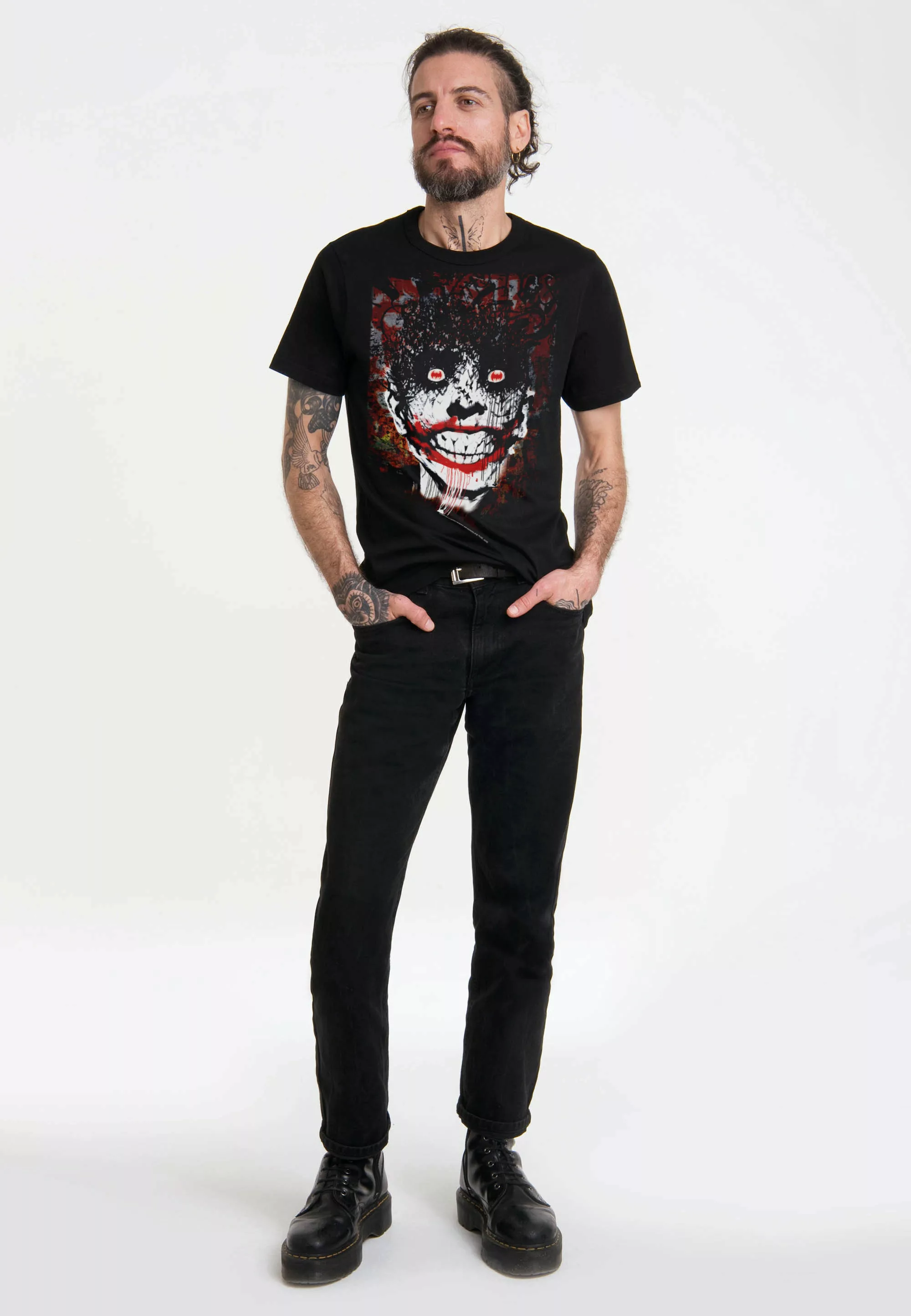 LOGOSHIRT T-Shirt "Batman - Joker Bats Graffiti", mit coolem Superschurken- günstig online kaufen