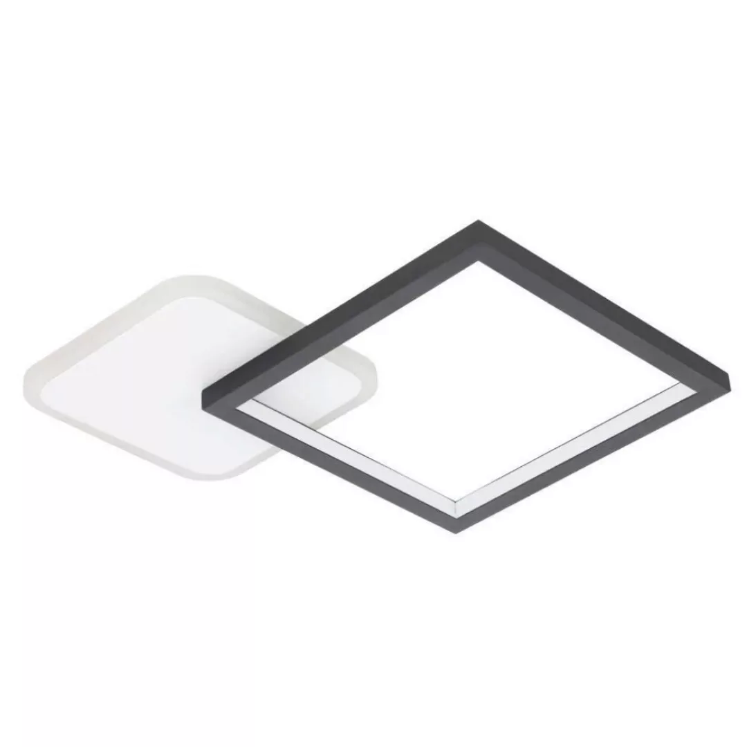LED Deckenleuchte Gafares in Schwarz und Weiß 15W 2100lm eckig günstig online kaufen