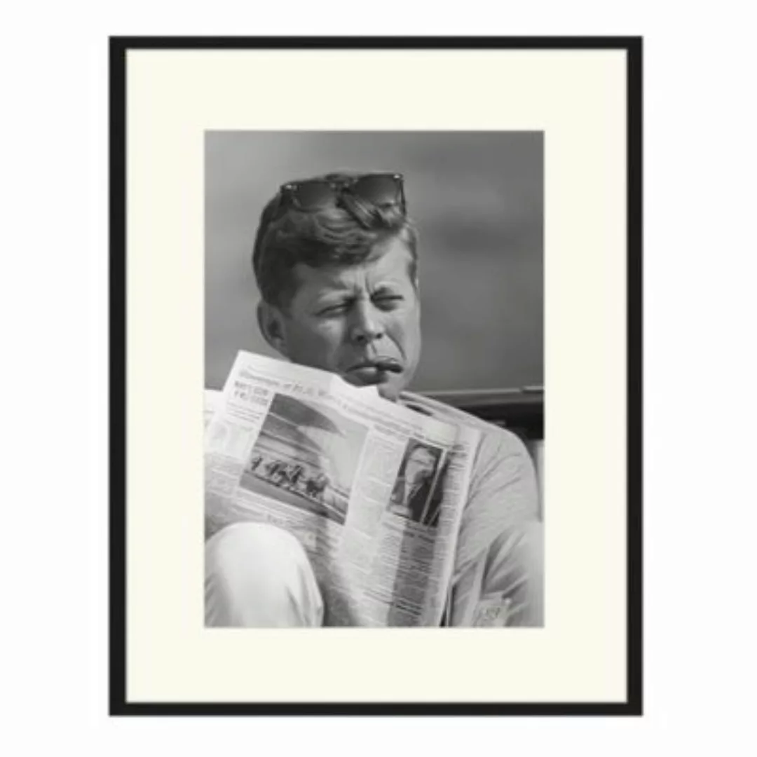 Any Image Wandbild John F. Kennedy, Zeitung schwarz Gr. 60 x 80 günstig online kaufen