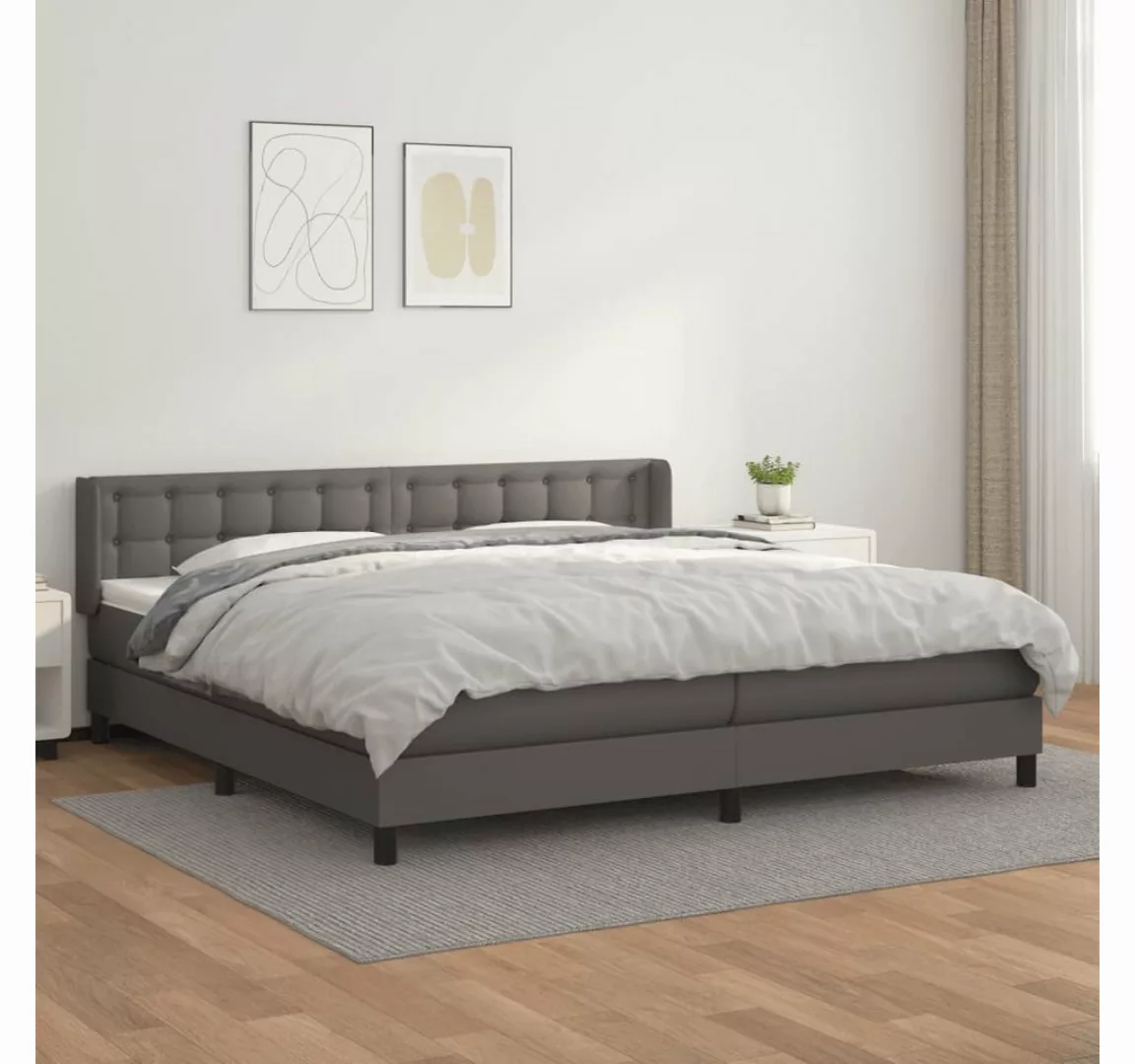 vidaXL Boxspringbett Bett Boxspringbett mit Matratze & Topper Kunstleder ve günstig online kaufen