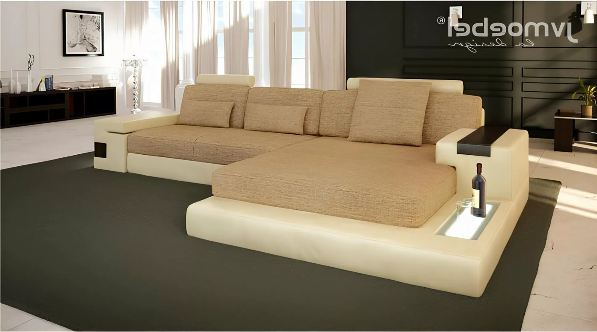 Xlmoebel Ecksofa Neu Ecksofa Design Couch in modernem Textilbezug für Wohnl günstig online kaufen