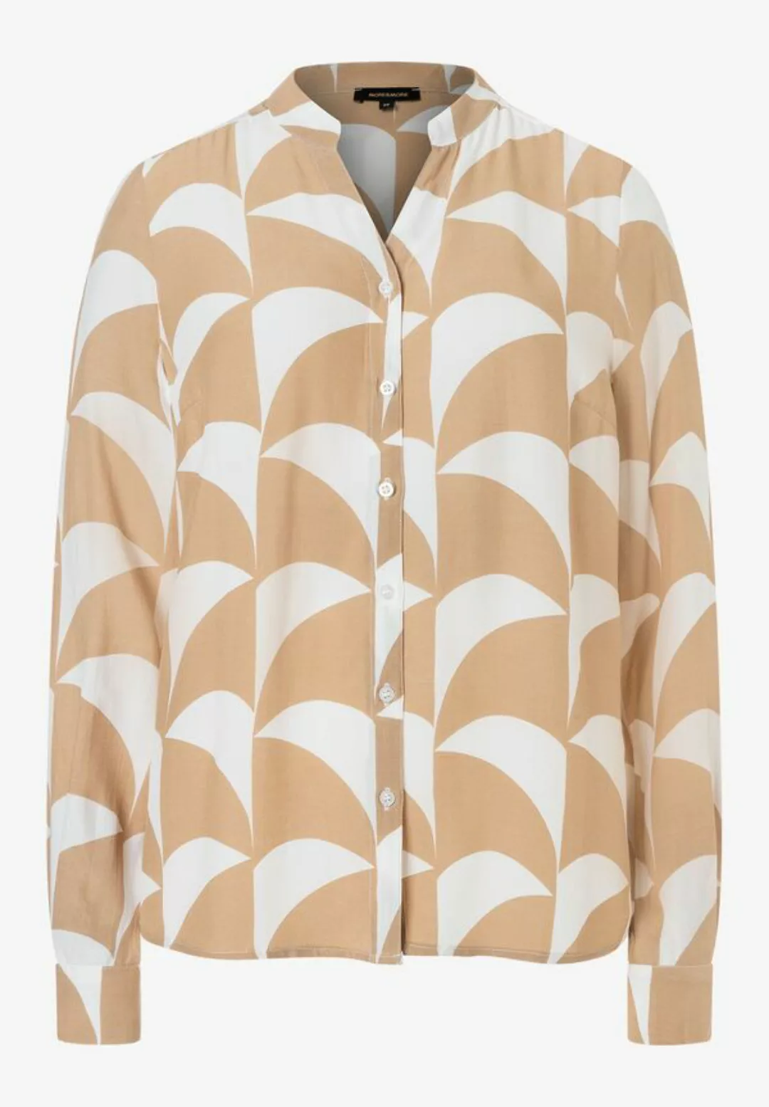 Viskosebluse, offwhite/camel, Frühjahrs-Kollektion günstig online kaufen